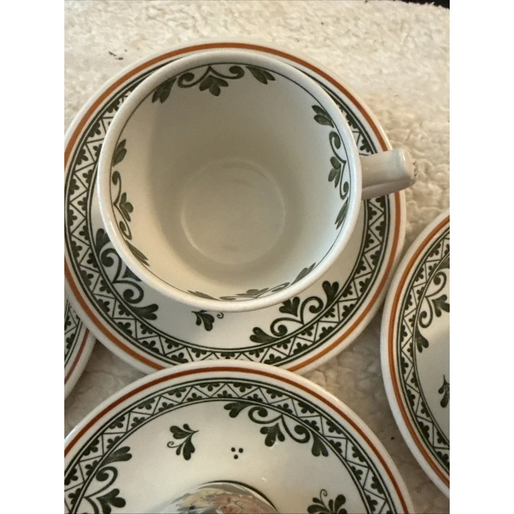 Villeroy & Boch Alt Amsterdam (4)Cup & Saucer Floral Pattern Vitro Porcelain